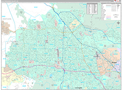 San Fernando Valley Metro Area Wall Map Premium Style 2026